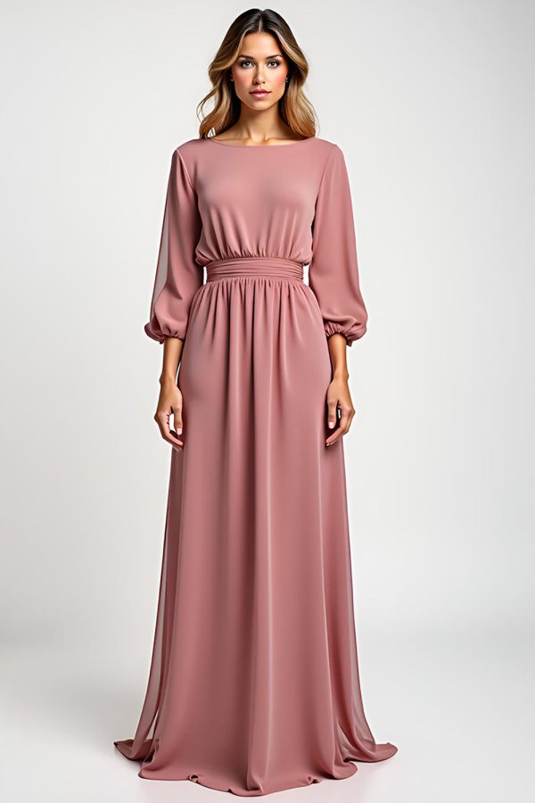 Blush A Line Chiffon 3 4 Mouwen Moeder van de Bruid Jurk Angebot
