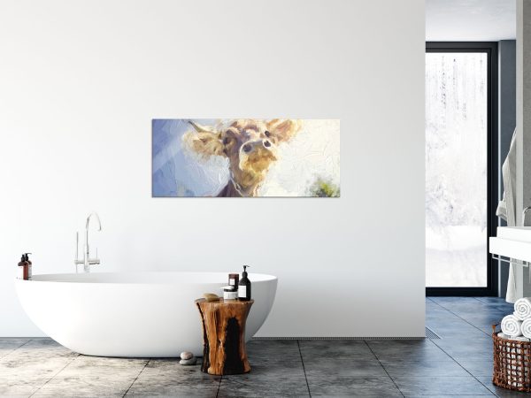 Portrait einer Kuh, Glasbild Panorama Mode – Bild 4