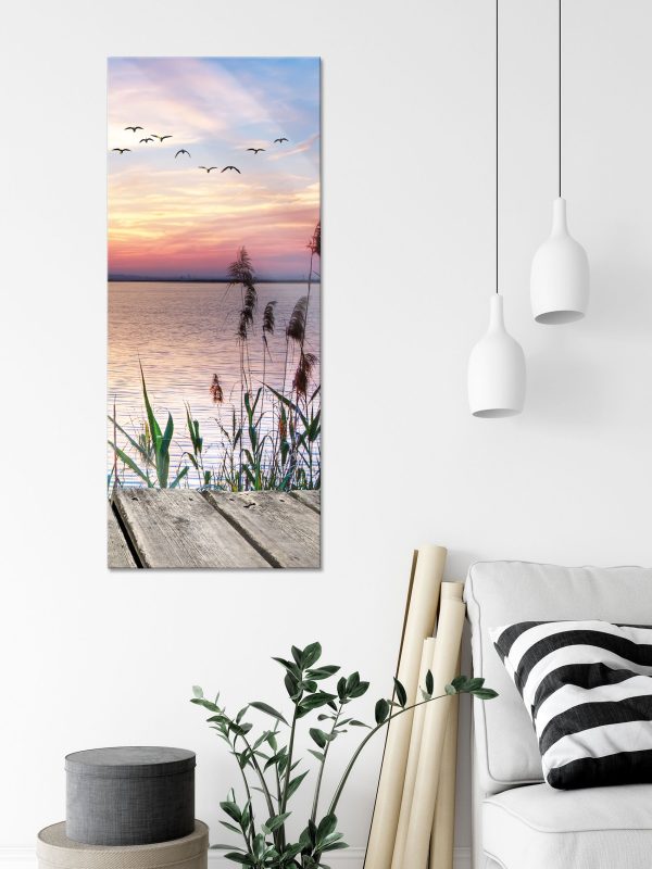Steg mit Ausblick aufs Meer, Glasbild Panorama Im Angebot – Bild 3