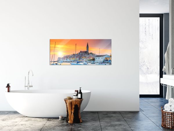 Kroatische Hafenstadt, Glasbild Panorama Online – Bild 4