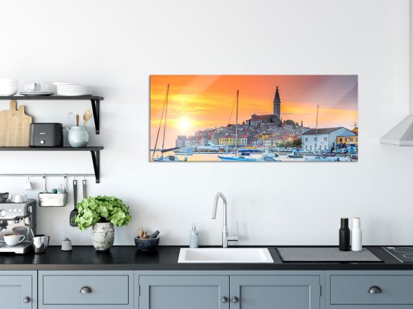 Kroatische Hafenstadt, Glasbild Panorama Online – Bild 3